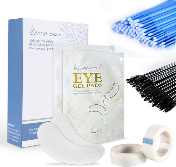 Oog Gel Pads - Wimper Extension Pads - Wimper Verlenging - Set Inclusief Borstels - 50 Paar - Wit