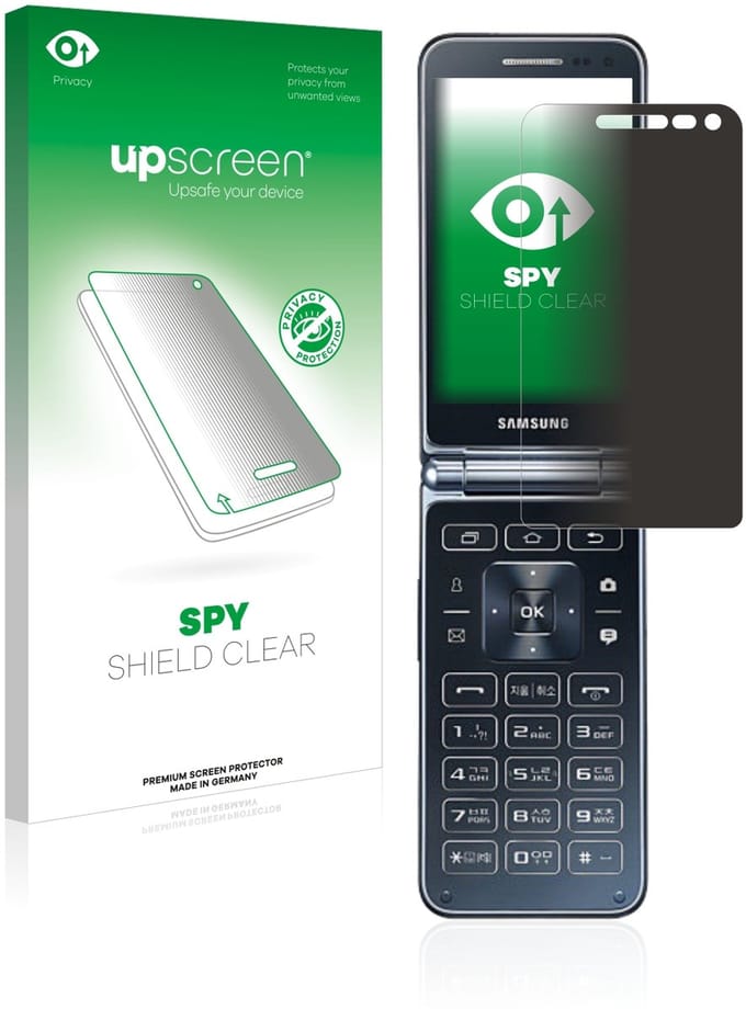 upscreen - privacy screenprotector voor Samsung Galaxy Folder 2 - Folie Beschermfolie Blauwlichtfilter