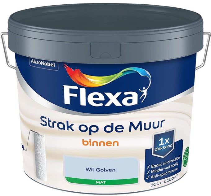 Flexa - Strak Op De Muur Binnen Mat - Wit Golven - Mengverf - 10 L