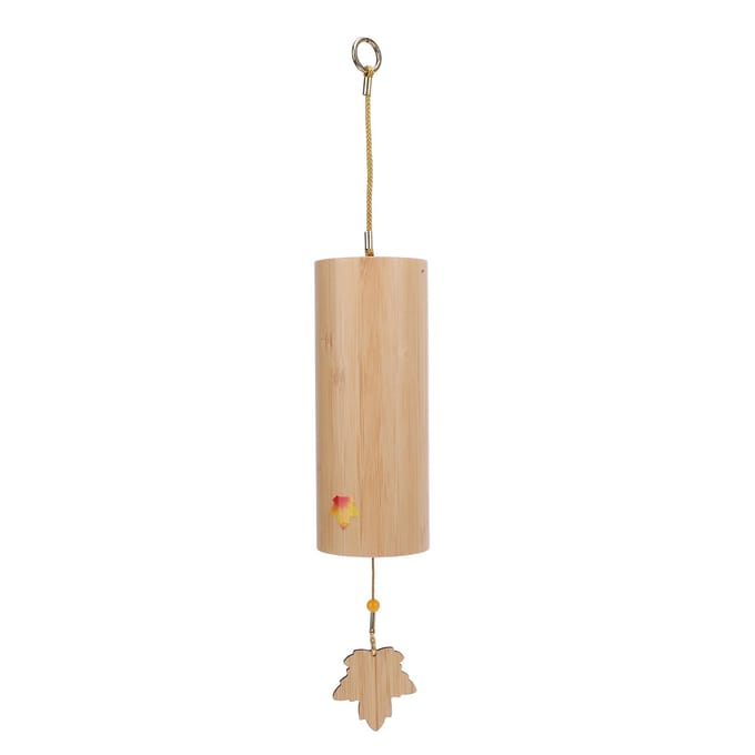 Windgong Hout Multifunctionele Klok Ontspanning Decor voor Tuin Balkon en Huis beige