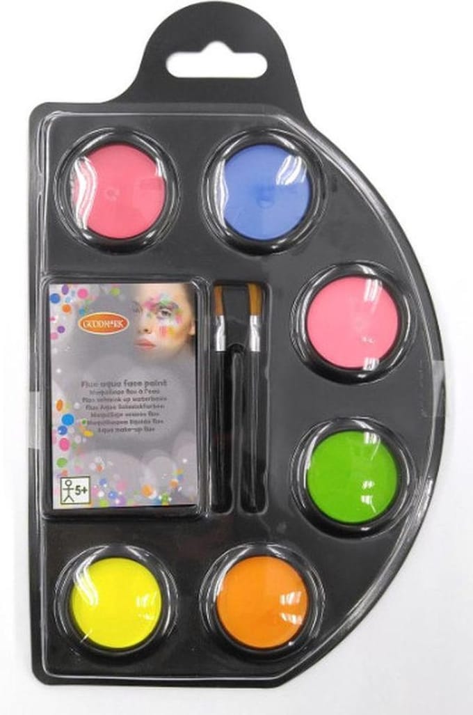 GOODMARK Fluo UV make up set - Waterbasis schmink met 6 kleuren