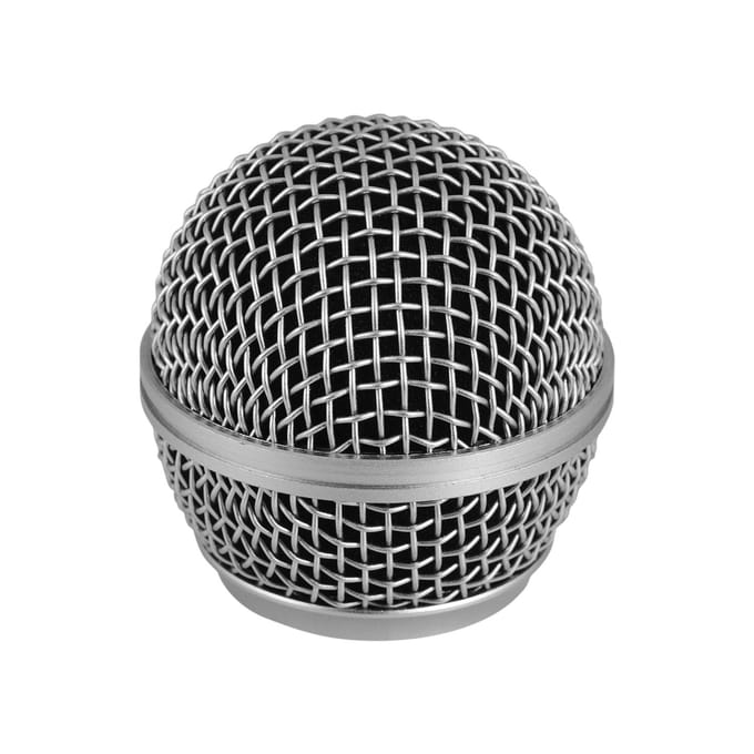 Grille de microphone, tête sphérique de remplacement, Compatible avec Shure argenté