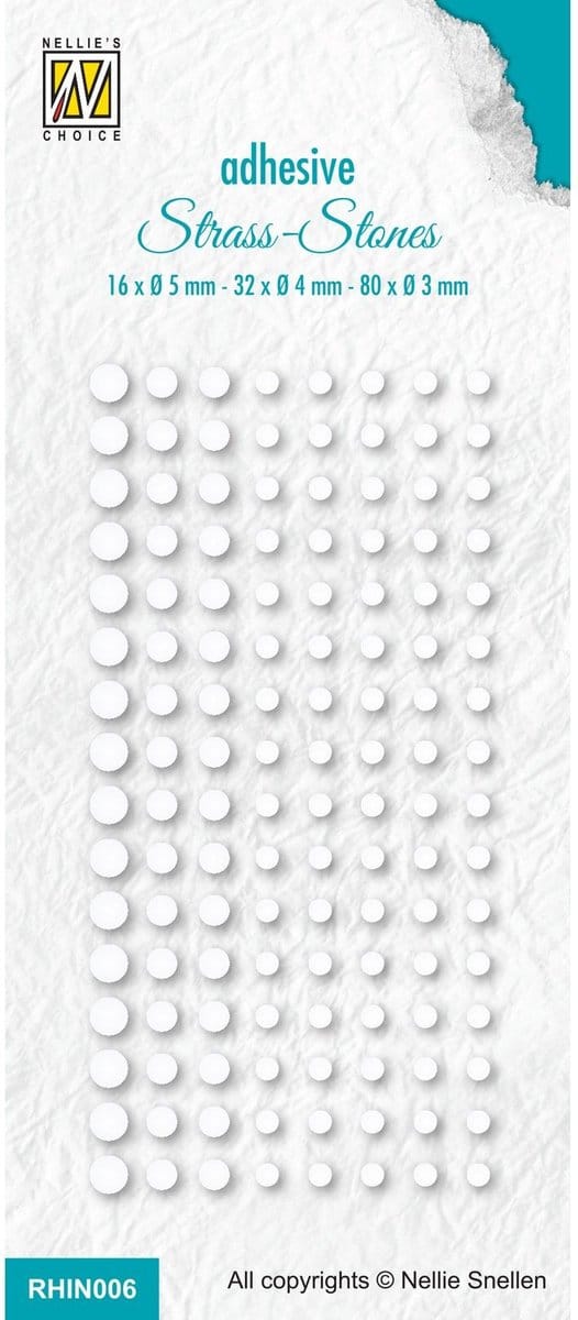 Nellie Snellen Adhesive Rhinestones Set 6 Wit (kleurloos