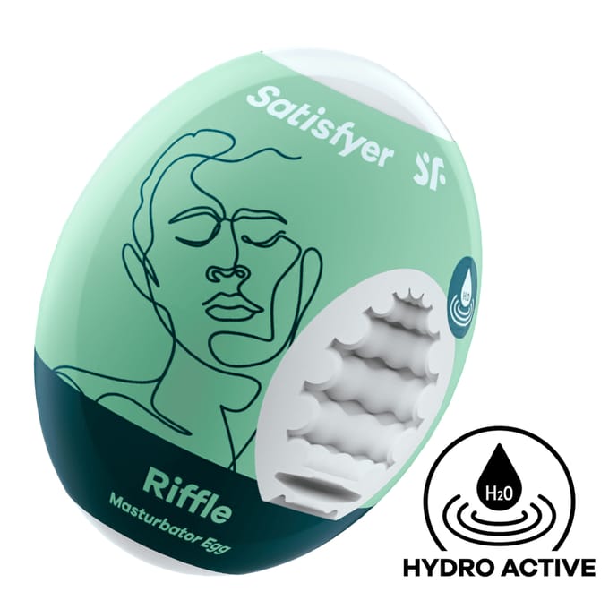 Satisfyer Masturbator Egg, verschillende structuren, hydro-actief TPE, geen glijmiddel nodig, voor eenmalig gebruik