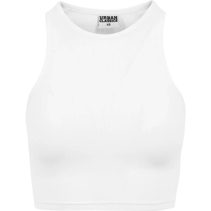 Urban Classics Cropped Rib Dames Top - wit - L