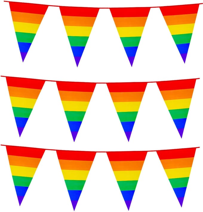 3x Stuks Boland PE vlaggenlijn - 8m - meerkleurig - Universeel Thema