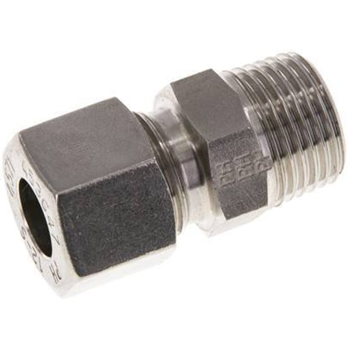 12L & R1/2'' RVS Rechte Snijringkoppeling Buitendraad 630bar ISO 8434-1