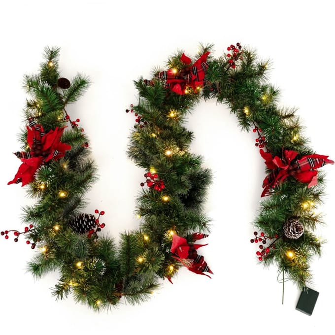 Coast Kerstslinger met Verlichting 270 cm – Warmwit – Groen Rood – Binnen en Buiten