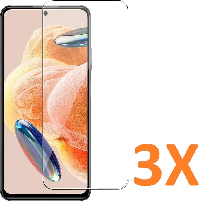 Screenprotector Glas - Tempered Glass Screen Protector Geschikt voor: Xiaomi Redmi Note 12 Pro 4G - 3x