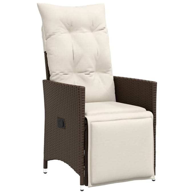 vidaXL - 11-delige - Bistroset - met - kussens - poly - rattan - bruin