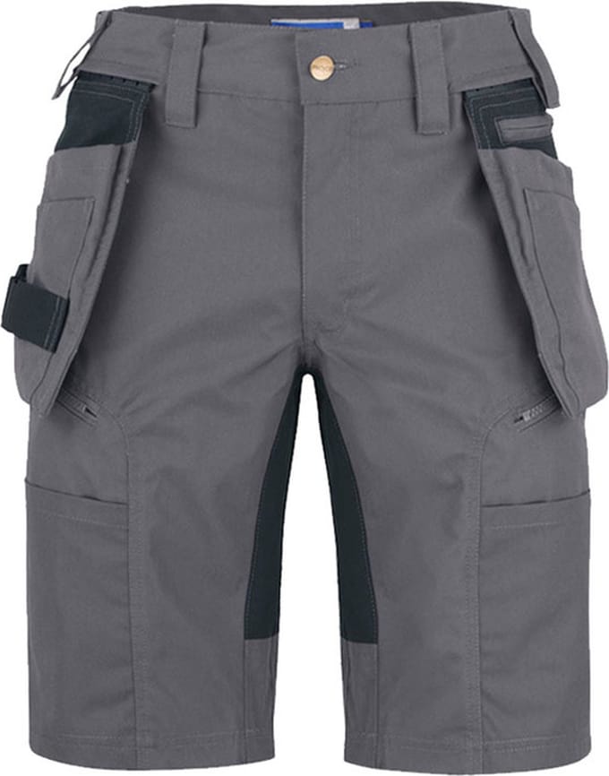 ProJob 3521 STRETCHSHORT MET AFNEEMBARE SPIJKERZAKKEN 643521 - Grijs - C54