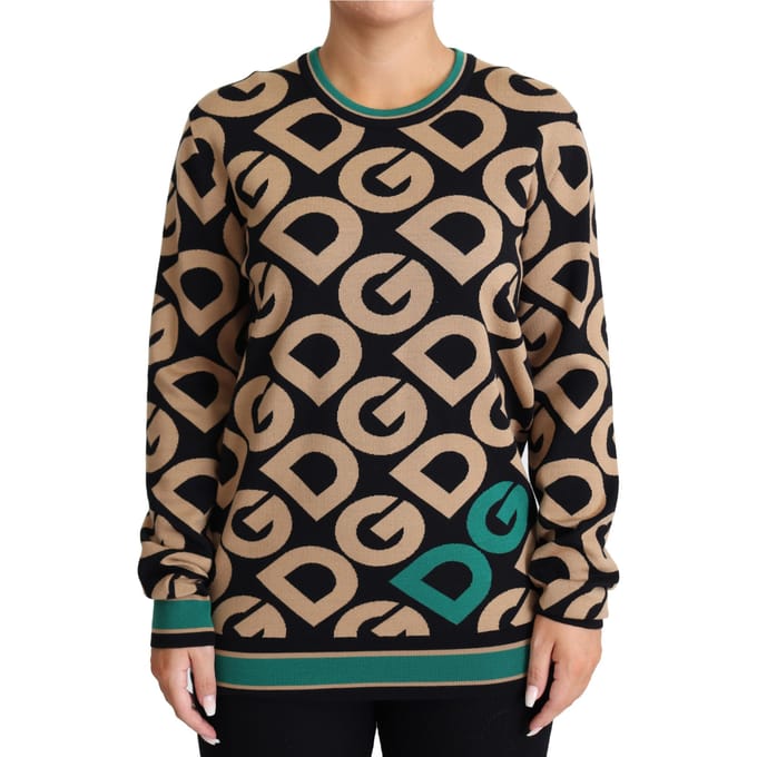 Dg Knitwear Trui Beige Zwart Tsh5538