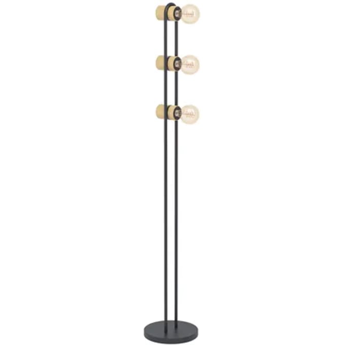 EGLO Chieveley Vloerlamp - E27 - 140,5 cm - Zwart|Bruin