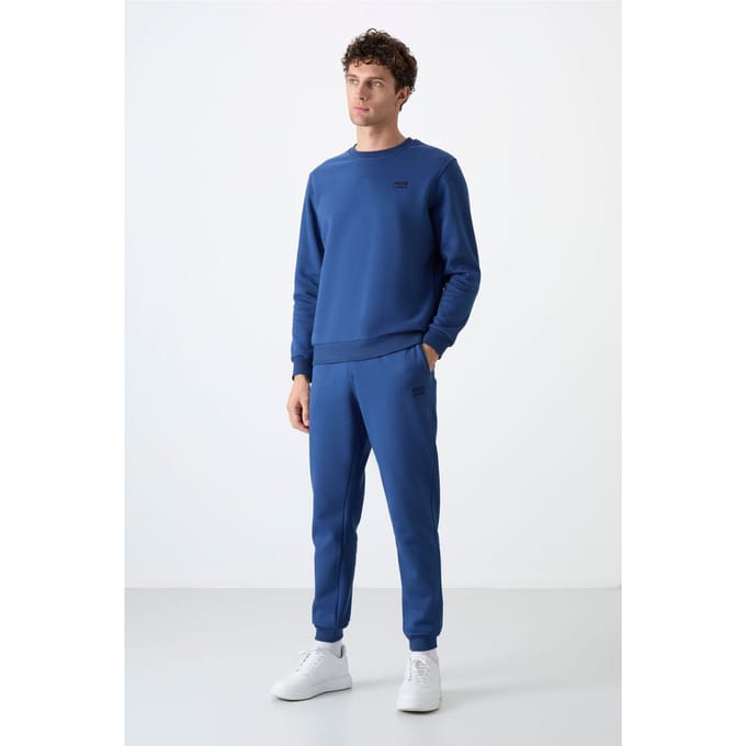 Heren Katoen-Polyester Fleece Sweatshirt en Broek Set
