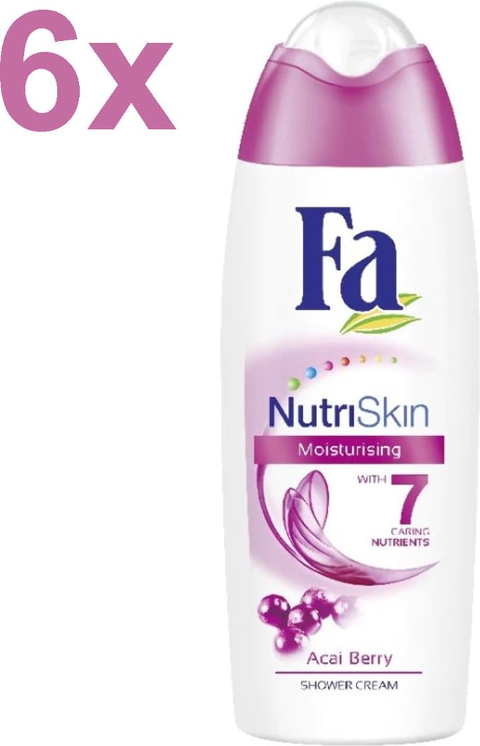 Fa - NutriSkin - Acaiberry - Moisturizing - 6x 250ml - Douchecrème - Voordeelverpakking
