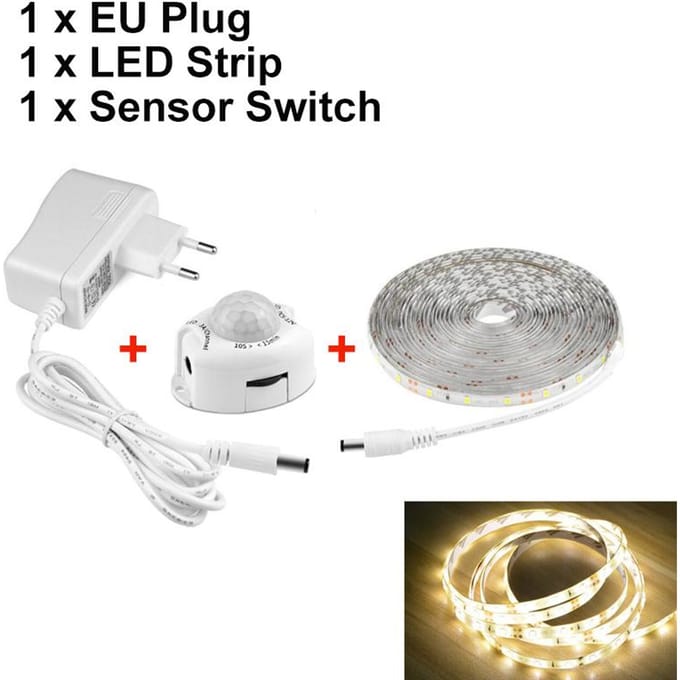 1M 2M 3M 4M 5M Bewegingssensor LED Kastverlichting Nacht Sensor Strip 1m warme witte kleur