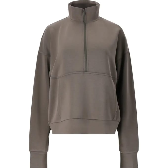 Dames sweatshirt met halve rits Athlecia Jillnana