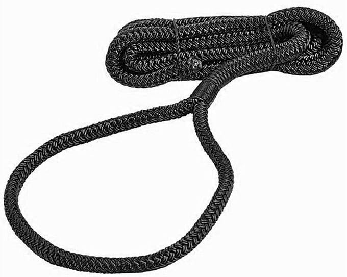 Dubbel gevlochten polyester fenderlijn 10mm x 2m - Zwart