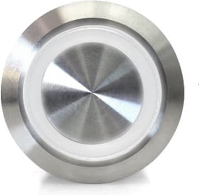 OTRONICÂ® Drukknop | aan-uit self lock | 5V LED Wit | RVS | 12mm