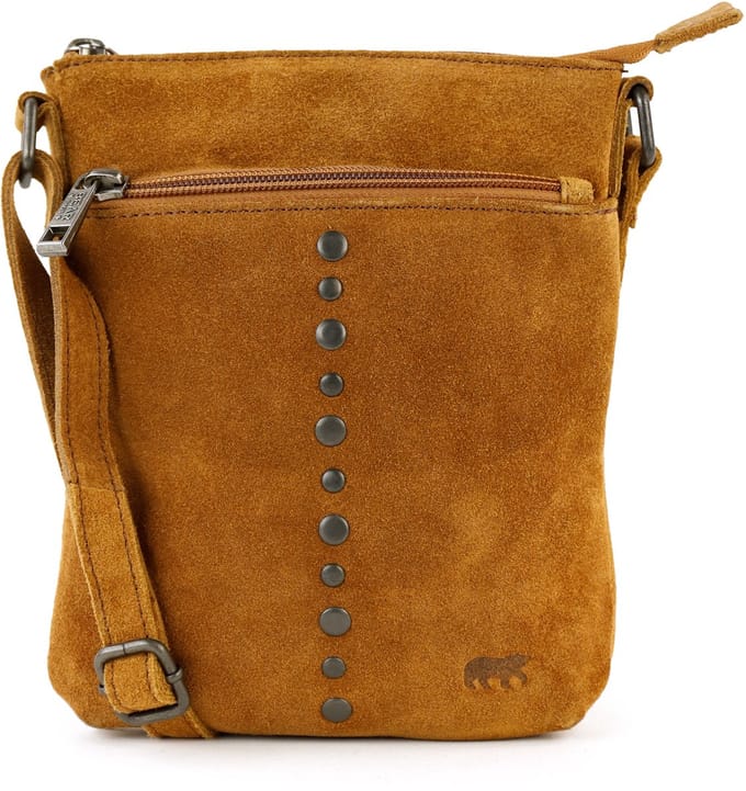 Bear Design Clara Suède Leren Schoudertas met Studs - Cognac