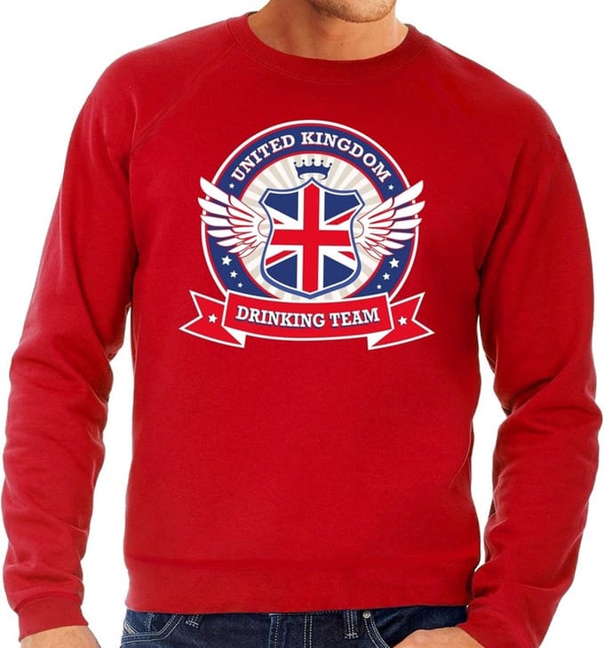 Rood Engeland drinking team sweater rood heren - United Kingdom kleding M