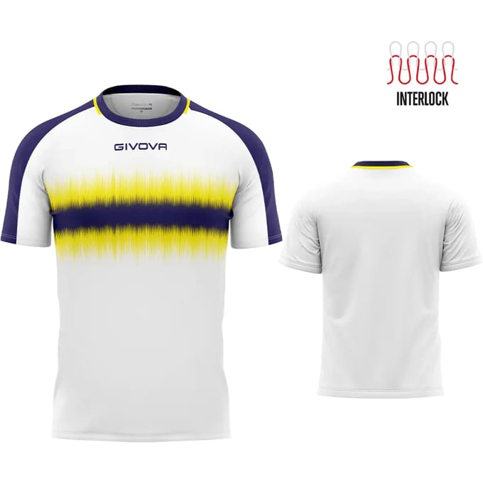 Sportshirt Givova Radio Blauw-geel Wit - L