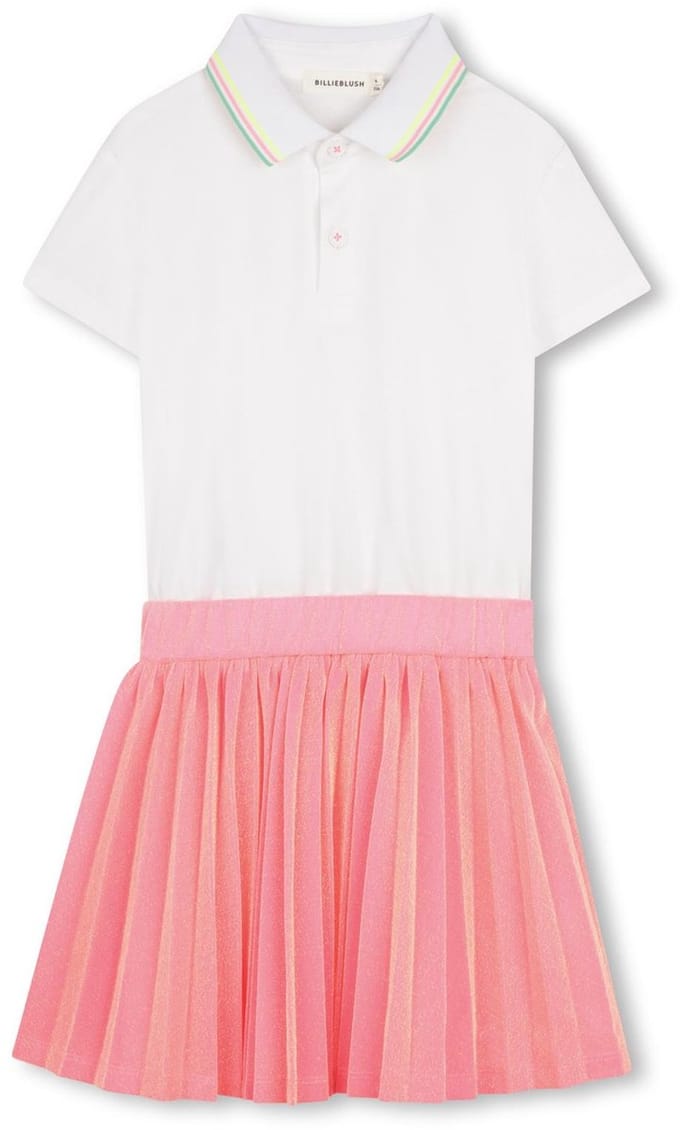 Billieblush U21830 Korte Mouw Jurk Wit,Roze 8 Years Meisje
