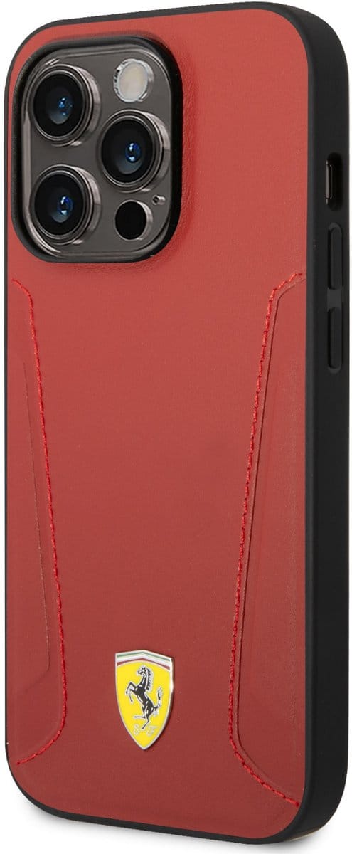 Ferrari Back Cover - Rood - Geschikt voor Apple iPhone 14 Pro - Slank & Schokabsorberend