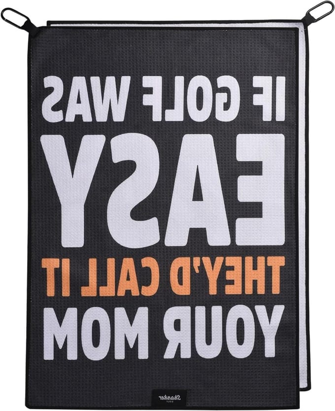 Golf Handdoek - Grappige Golf Accessoire - Golfbaan Gebruik - Dubbelzijdig Print - 60 x 40 cm - Zwart