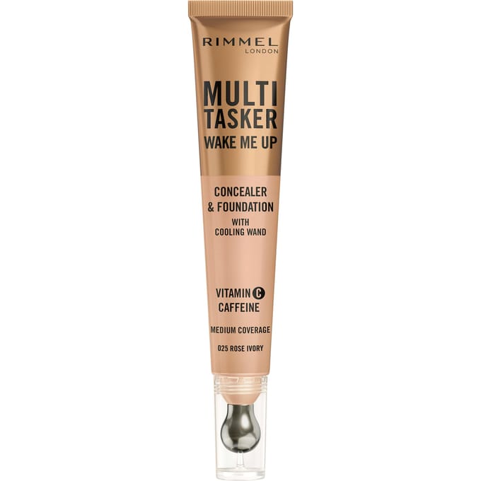 Rimmel Multi-Tasker Wake Me Up Foundation en Concealer 20 ml (Verschillende Tinten) - 025 Rose Ivory