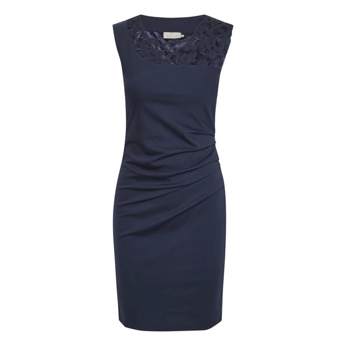 Kaffe cocktailjurk Marine-Xl (42)