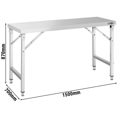 GGM Gastro Edelstahl Arbeitstisch - klappbar - 1500x700mm
