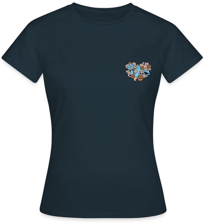 Sesamstraat Koekiemonster Hart T-Shirt Dames