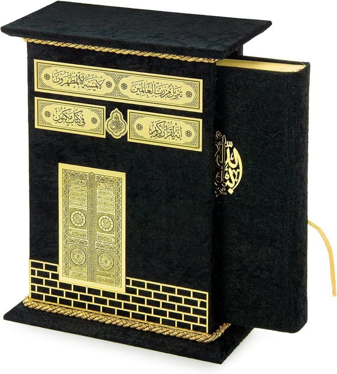 Heilige Koran in het Arabisch met Kaaba Deurontwerp Overdekte Doos