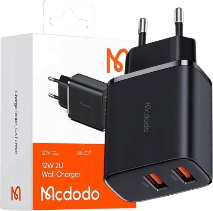 Mcdodo® Snellader - Oplader - Voor telefoon - 2x USB-A - 12W