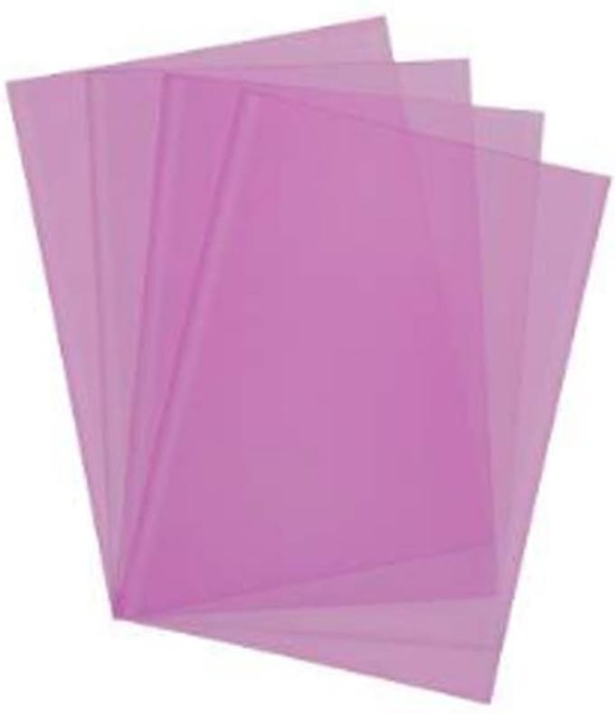 Schutbladen glass A4 -200 micron transparant / rood