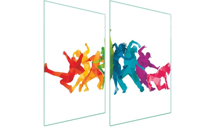 TMK ArtDeko Serie - Glazen Beschermplaat - Wit - 2x35x52 cm