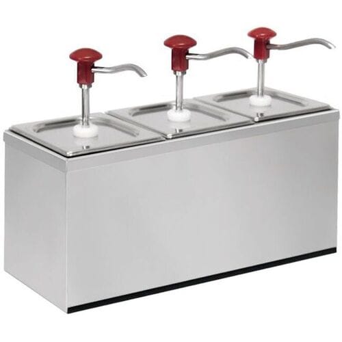 GGM Gastro Saucenspender - 3x 2 Liter - inkl. Edelstahlgestell Zilver