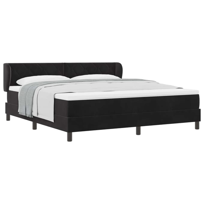 vidaXL - Boxspring - bed - met - hoofdeinde - Zwart - 180 - x - 200 - cm - Fluweel