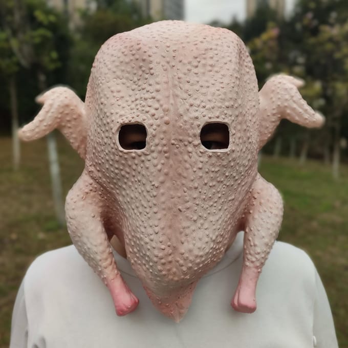 Grappig Kip Kalkoen Gebraden Kip Latex Masker One size roze
