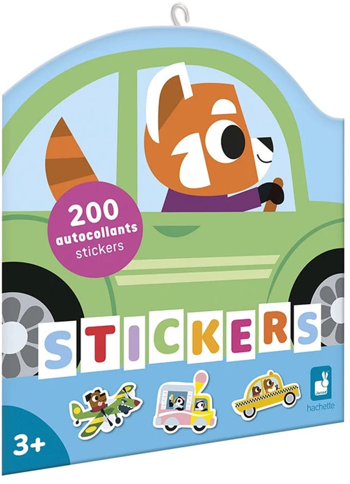 Janod - Stickerboek - Voertuigen - 200 stickers