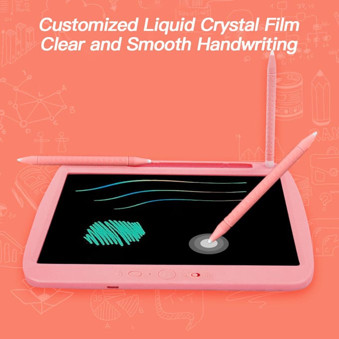 Tablette d'écriture LCD Rechargeable, 9 pouces, pour dessin, avec bouton de verrouillage du stylet, pour rose