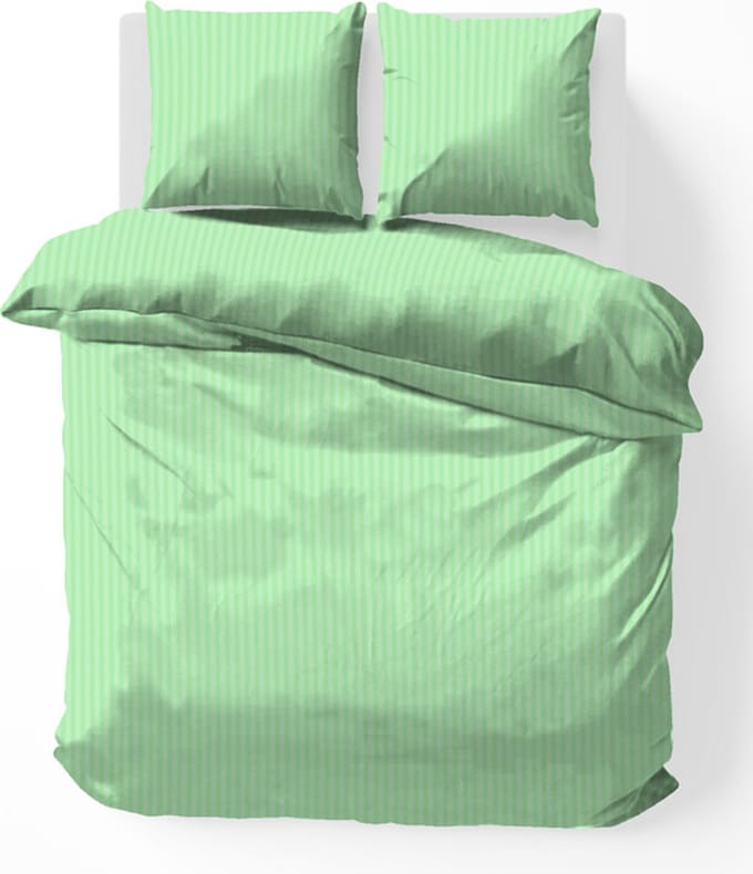 iSleep Satijnstreep Kussensloop - 60x70 cm - Licht Groen