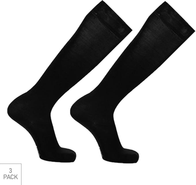 Boru Bamboo - 3-Pack - Nette Kniekousen - Bamboe - Naadloos - Heren / Dames - zwart - 43-45 - 2305
