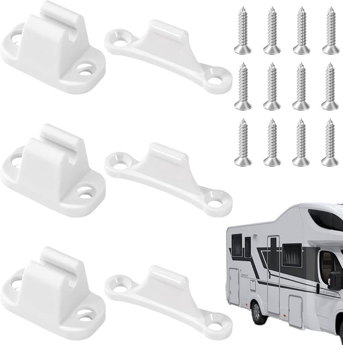 Kunststof Deurvanger voor Camper, Caravan en Boot - Wit, 3 Stuks