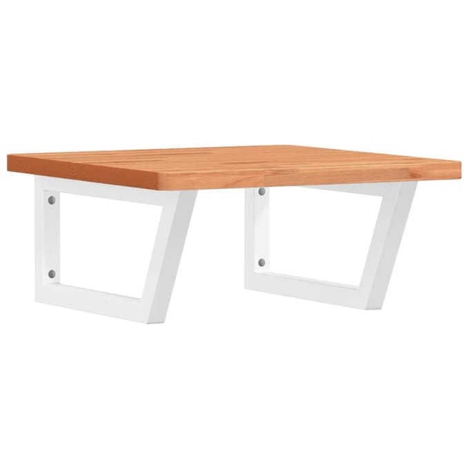 vidaXL - Badkamer - wandschap - staal - en - massief - beukenhout