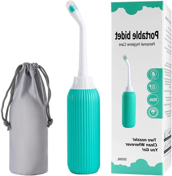 Douchefles - Bidet sproeier - Persoonlijke hygiëne - Dubbele sproeikoppen - 500ml - Groen