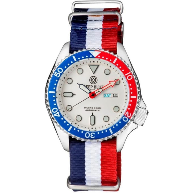 Deep Blue Watches MILPEPSWHITRWB Heren Horloge Automatic 44mm 300M