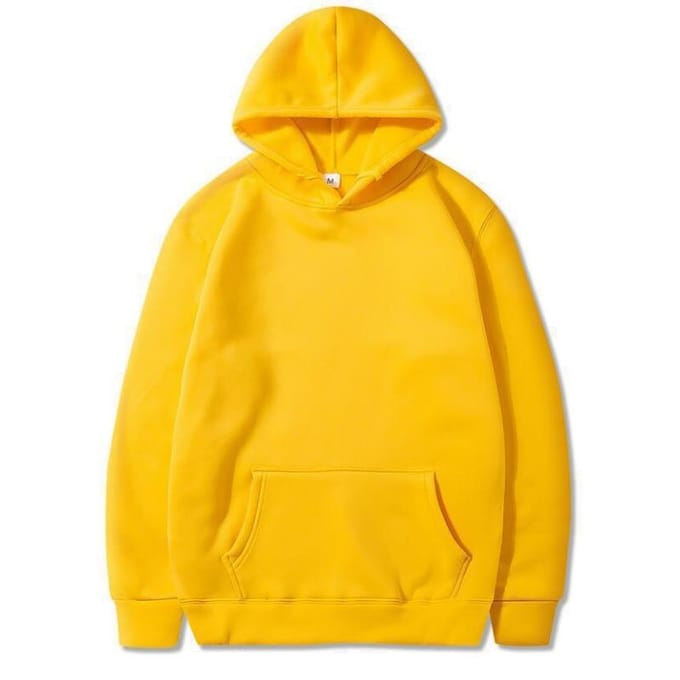 Pull à capuche classique pour homme, couleur unie, polaire tendance M jaune