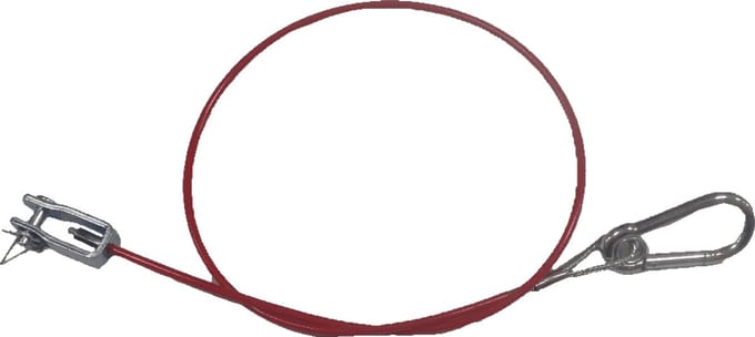 Breekkabel 800mm Karabijn haak en gaffel rood